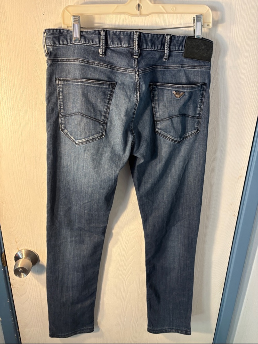 Emporio Armani Men's Dark Blue Slim Straight Jeans